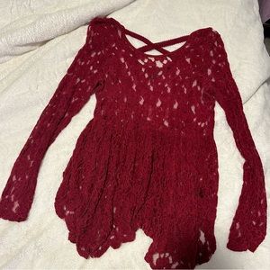 Red lace top